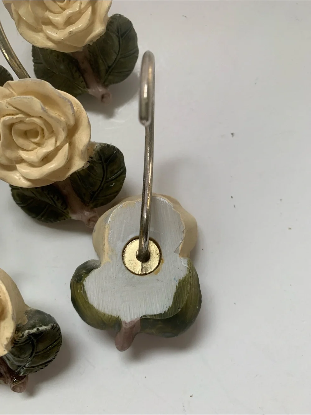 Vintage Rose Shower Curtain Hooks Set of 12